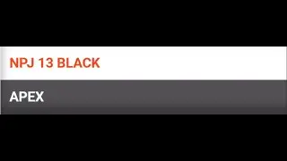 NPJ 13 BLACK vs APEX