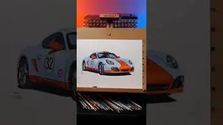 Porsche Cayman S Gulf Car Drawing ✍🏻 #porsche #cayman #gulf #&ccedil;izim #cardrawing