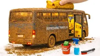 The surreal cleaning process of a 1:23 Police Bus After an Extreme Off-Road Adventure🔥