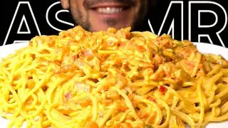 ASMR SPAGHETTI CARROT CURRY PASTA (EATING SOUNDS) NO TALKING MUKBANG