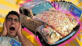 COLAMOS 15 MIL FIGURINHAS DA COPA EM UM FUSCA!!! (R$ 6.000,00 EM FIGURINHAS)