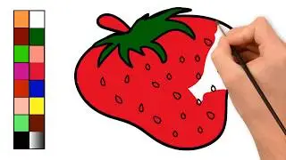 Strawberry Drawing and Coloring Pages | Learn Colors for Kids | Strawberry Coloring Page