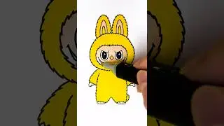 💛 Coloring Cute Golden Toy 😻✨ DIY Easy Glitter Art #glitter #art #yellow #toy #color #trending