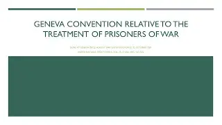 Geneva convention relative to the treatment of prisoners of war