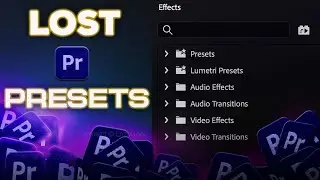 How to recover lost effects presets in my adobe premiere pro after an update