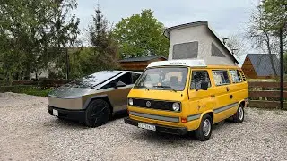 VW T3 Camping Westfalia &lsquo;81 vs. Tesla Cybertruck &lsquo;24