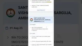 Chhattisgarh all University update result 2025 #digitalindia #job #results #sggcg