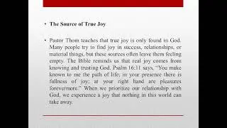 Mountainbrook Church Pastor Thom O&rsquo;Leary Faith-Based Perspective: Unlocking True Joy