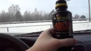 iltapalamies testaa:Battery Energy drink with real orange juice