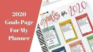2020 Goals Page for My Planner