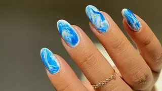 Abstract Blue Swirl Pro Nail Art Design
