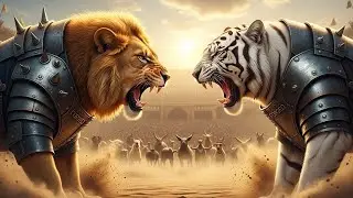 Golden Lion vs White Tiger | Epic Arena Battle | Short AI Cinematic Film