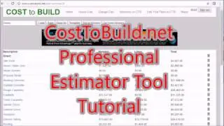 CostToBuild.net Professional Estimator Tutorial