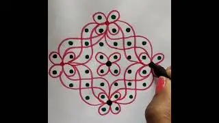 Easy and simple rangoli, daily kolam, muggulu #stressrelief#satisifying#art