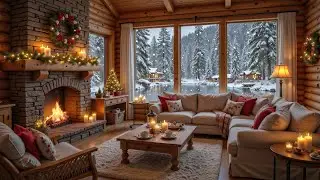 Cozy Winter Lakeside Cabin ❄️⛄ Soft Piano, Falling Snow & Warm Fireplace for Deep Focuss