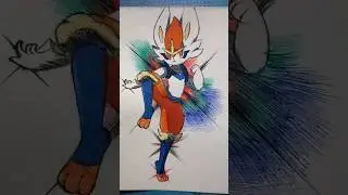 Drawing 'cinderace' from #pokemon