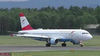 Austrian Airlines Airbus 320 landing at Graz Airport | OE-LBU