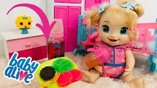 ROTINA DA MANHA DA BABY ALIVE LULU COMIDINHA DE MASSINHA DE MODELAR PLAYDOH COM MAMADEIRA DE BONECA