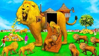 गोल्डन लायन हाउस Giant Magical Golden Lion House Story  3D Hindi Kahaniya