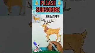 how to draw reindeer 🦌🦌✍️🧑&zwj;🎨#shorts