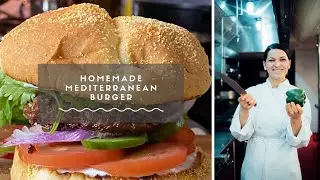 How To Make Homemade Mediterranean Burger | Chef Maryam Ghargharechi