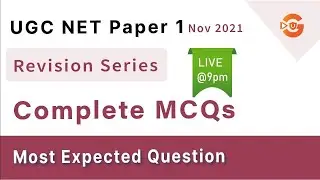 Complete Revision Series MCQ's - UGC NTA NET - Paper 1 - Nov 2021 - Dr Trupti -