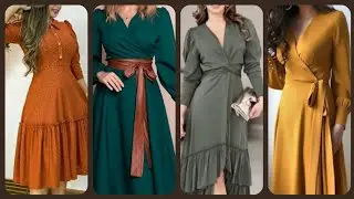 Most Stylish Solid Color Midi Dress | Plain Skater Dresses Collection | Casual Office Wear Designs