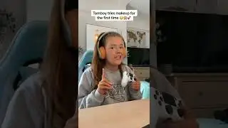 Tomboy tries makeup for the first time 🙈💕Katie whitney #shorts #cringe