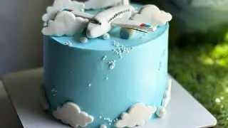 ✈️ Airplane Theme Cake | Sky Blue Travel Cake with Clouds | CakeAppi 