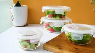 ✨Femora Borosilicate Glass Microwave Safe Mini Containers | Leakproof &  Airtight ✨