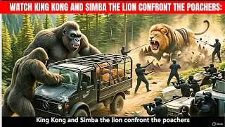 King Kong and Simba the lion confront the poachers: The traps are being broken on Skull Island.