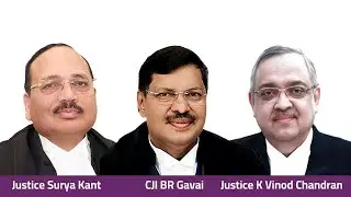 Ceremonial bench of CJI Gavai, CJI Designate Justice Surya Kant and Justice Vinod Chandran