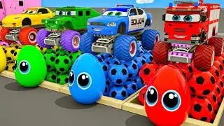 Bingo Song | Soccer Ball Wheels on Monster Trucks | Baby Nursery Rhymes 