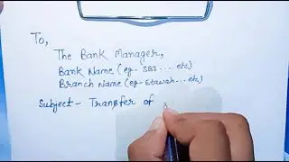 Application in English/Bank application/bank account transfer application/letter/SBI/Forbank manager