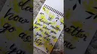 How to create watercolor quote art using leaves #viral #shortvideo #shorts #art #youtubeshorts