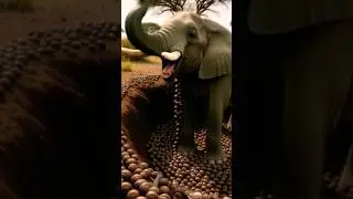 Save the gray elephant from millions of black snails #animals #funny #rescueanimals #shorts