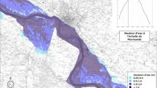 Crue Garonne type 1930 - Film d'animation - Amont de Marmande