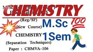MSc1Sem#Chemistry#New paper#cord 61024#Separation Techniques#CHMVA106# exams #luu Lucknow University