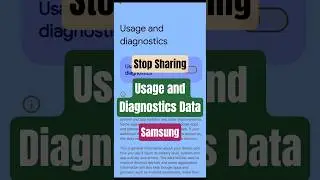 Stop Sharing Usage and Diagnostics Data on Samsung? #shorts