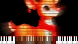 I Drew Rudolph on Piano 🔴 Rudolph the Red Nosed Reindeer (Christmas Song) #piano #music #visualizer