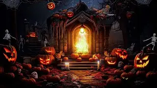 Haunted Cemetery Halloween Ambience: Campfire, Night Autumn Sounds, Crunchy Leaves and White Noise