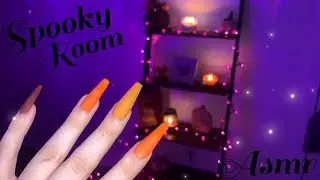 Asmr Spooky Room Tour | Tapping, Scratching & Chit Chatting 👻💜