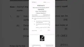 M.Sc. (Physical) Chemistry | 1st Semester | Previous Year Question Paper | Allahabad University #8