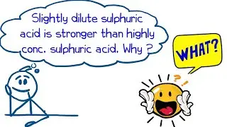 Q.2) Why slightly dilute Sulphuric acid is stronger than highly concentrated  Sulphuric acid?