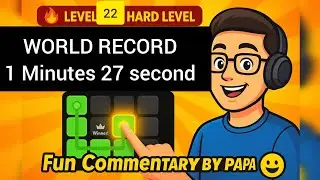 Tough level 22 one line Block blast papa playing live commentary games for kids activities fun 