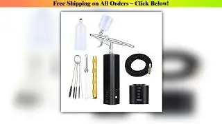 TM100-116W Cordless Airbrush Air Rechargeable Compressor Makeup Kit Nail Art Car Super Quiet