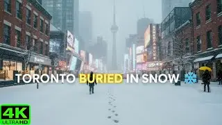【4K】First Major Snowstorm of 2026 ❄️ | Toronto Snowfall Walk from Yorkville to Downtown (Jan 2026)