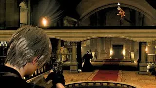 Leon Protects Ashley: Castle's Water Room Encounter - Resident Evil 4