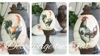 🐓Porcelanowe jajo z efektem rdzy🐓 #decoupage #tutorial #easteregg #rusteffect #porcelaineffect
