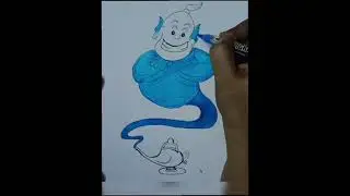 How to draw a cute Genie-Aladdin.....🫰..#drawing#trending #aladdin